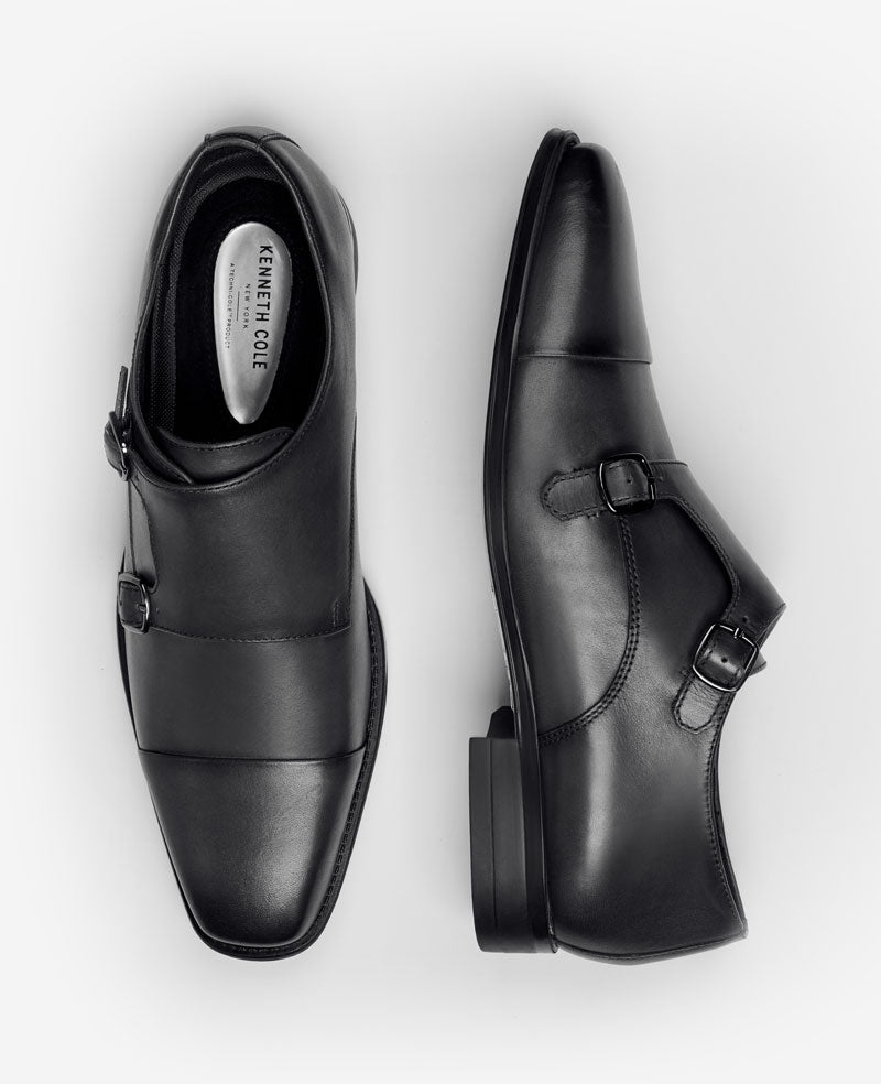 Charles Double Monk Strap Oxford – Charcole | Kenneth Cole | Kenneth Cole CHARCOLE LEATHER