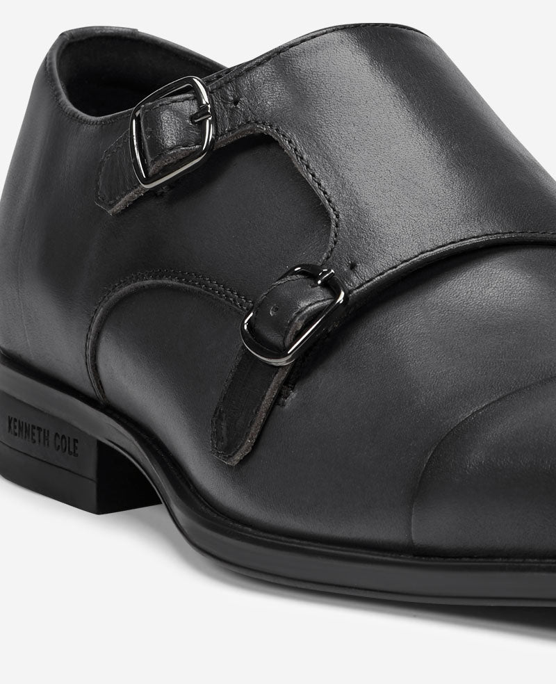 Charles Double Monk Strap Oxford – Charcole | Kenneth Cole | Kenneth Cole CHARCOLE LEATHER