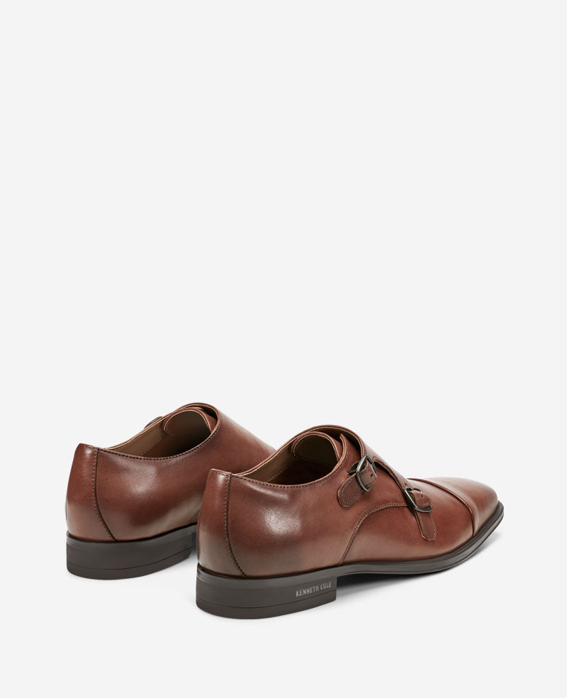 Charles Double Monk Strap Oxford – Cognac | Kenneth Cole | Kenneth Cole COGNAC LEATHER