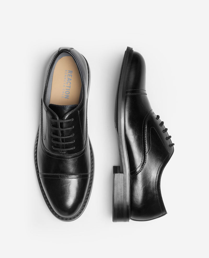 REACTION - Lawstin Cap Toe Oxford Shoes for Men, Black | KC | Kenneth Cole BLACK