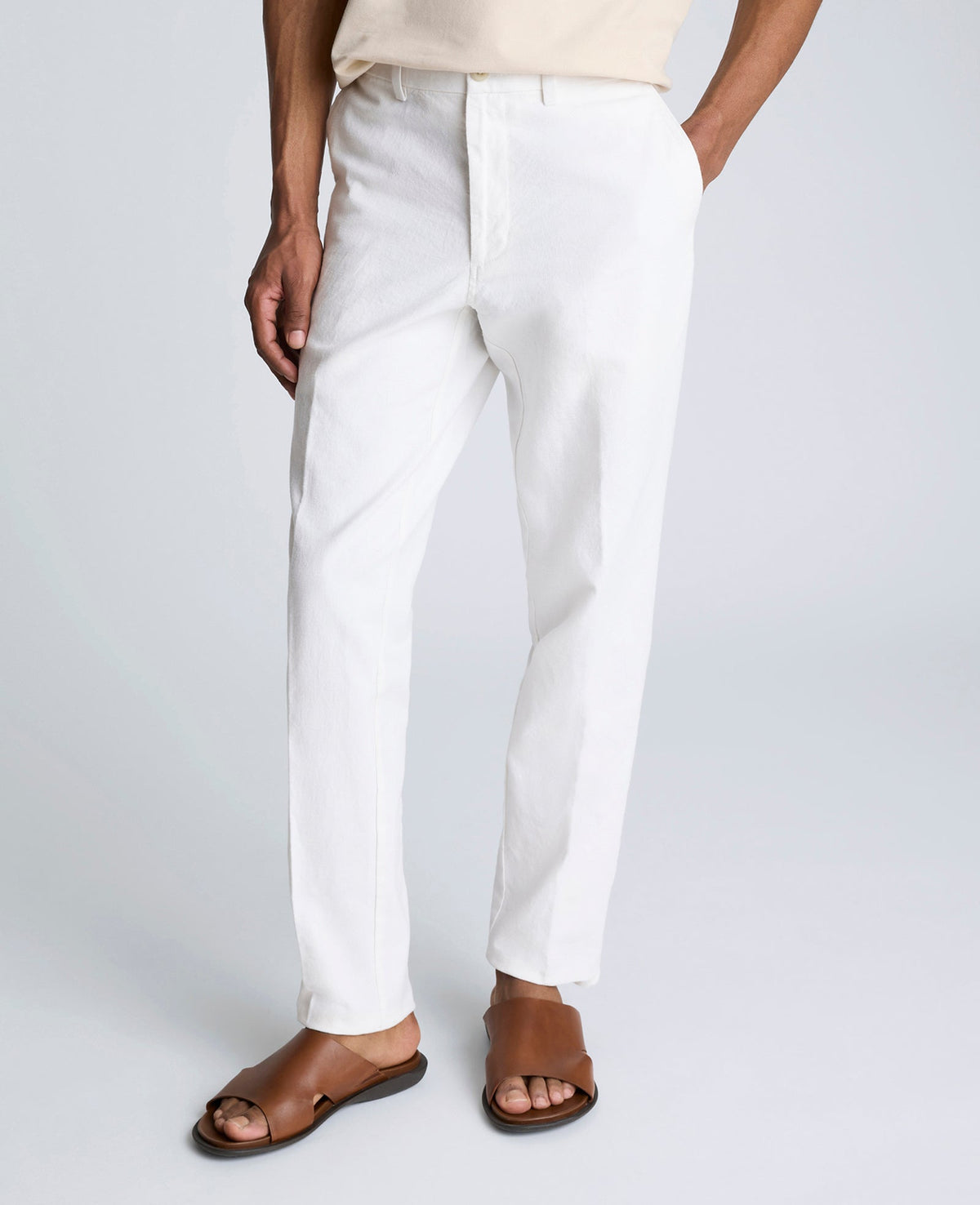 Shop Men’s White Linen Slim Fit Chino Pants – Kenneth Cole | Kenneth Cole WHITE