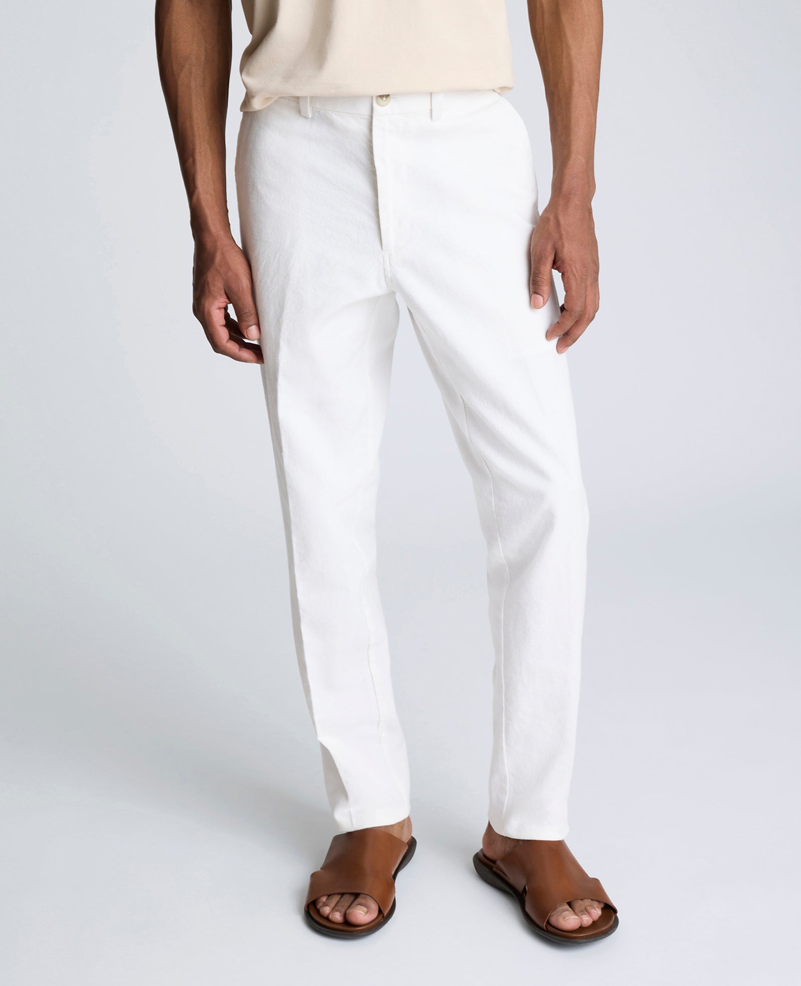 Shop Men’s White Linen Slim Fit Chino Pants – Kenneth Cole | Kenneth Cole WHITE
