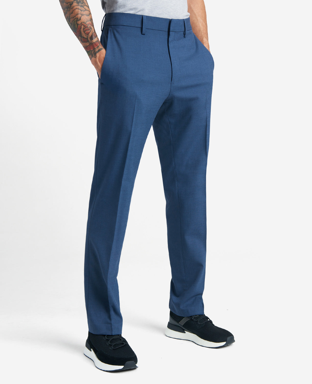 Shop Slim-Fit Stretch Twill Dress Pant – Chambray | KC | Kenneth Cole CHAMBRAY
