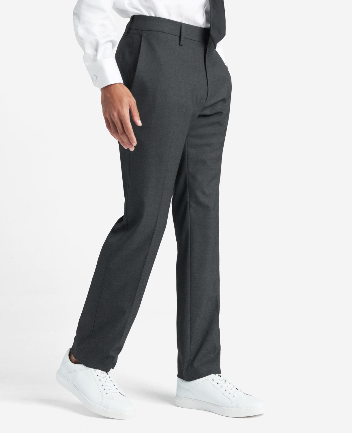 Shop Slim-Fit Stretch Twill Dress Pant – Grey | Kenneth Cole | Kenneth Cole DK. HTR. GREY
