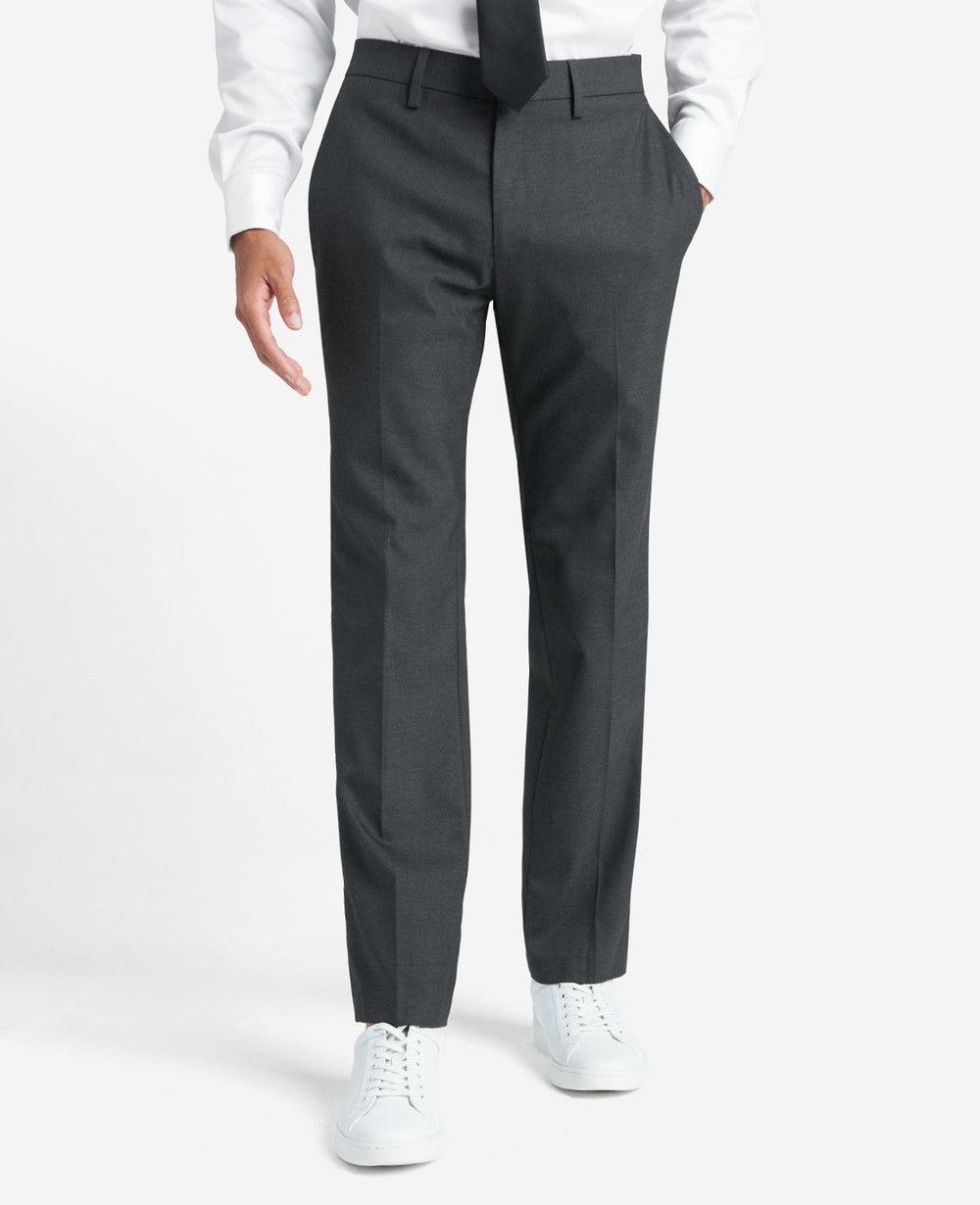 Shop Slim-Fit Stretch Twill Dress Pant – Grey | Kenneth Cole | Kenneth Cole DK. HTR. GREY