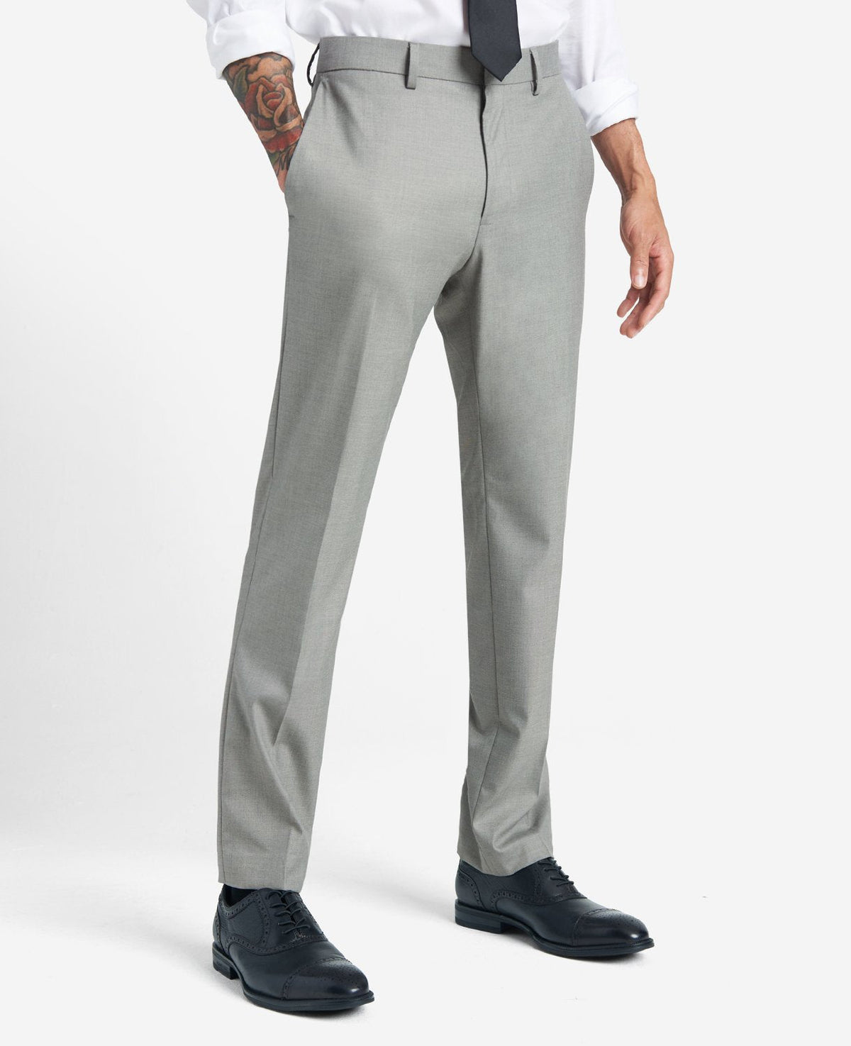 Shop Slim-Fit Stretch Twill Dress Pant – Light Grey | KC | Kenneth Cole LT. GREY