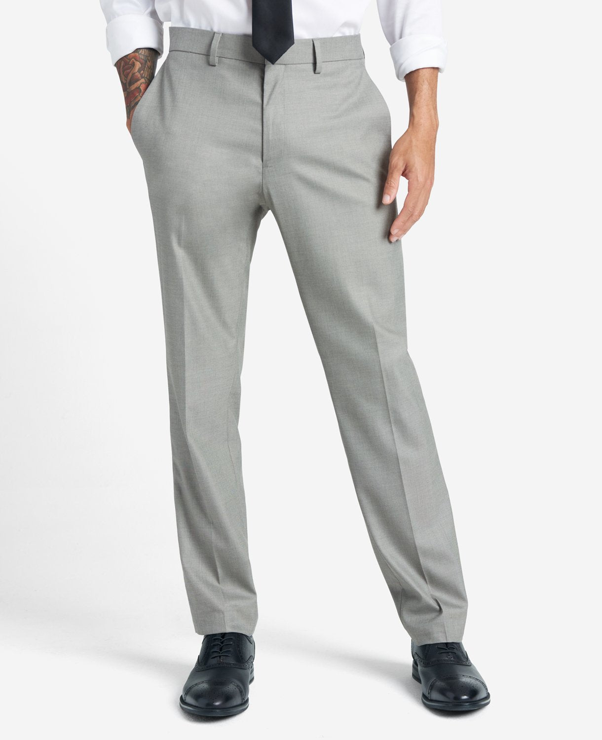 Shop Slim-Fit Stretch Twill Dress Pant – Light Grey | KC | Kenneth Cole LT. GREY