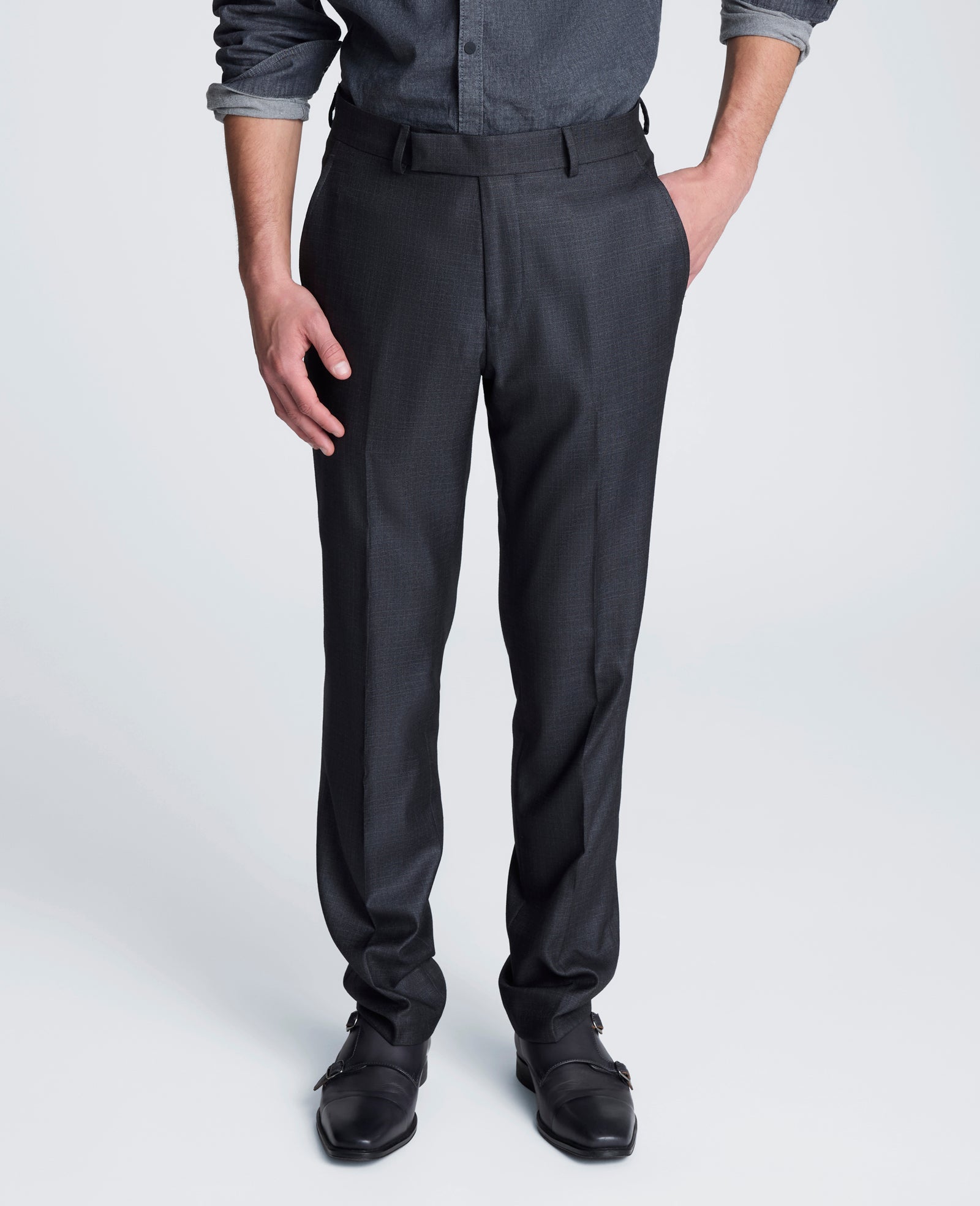 Stretch Suit Separate Pant | Kenneth Cole GUN METAL