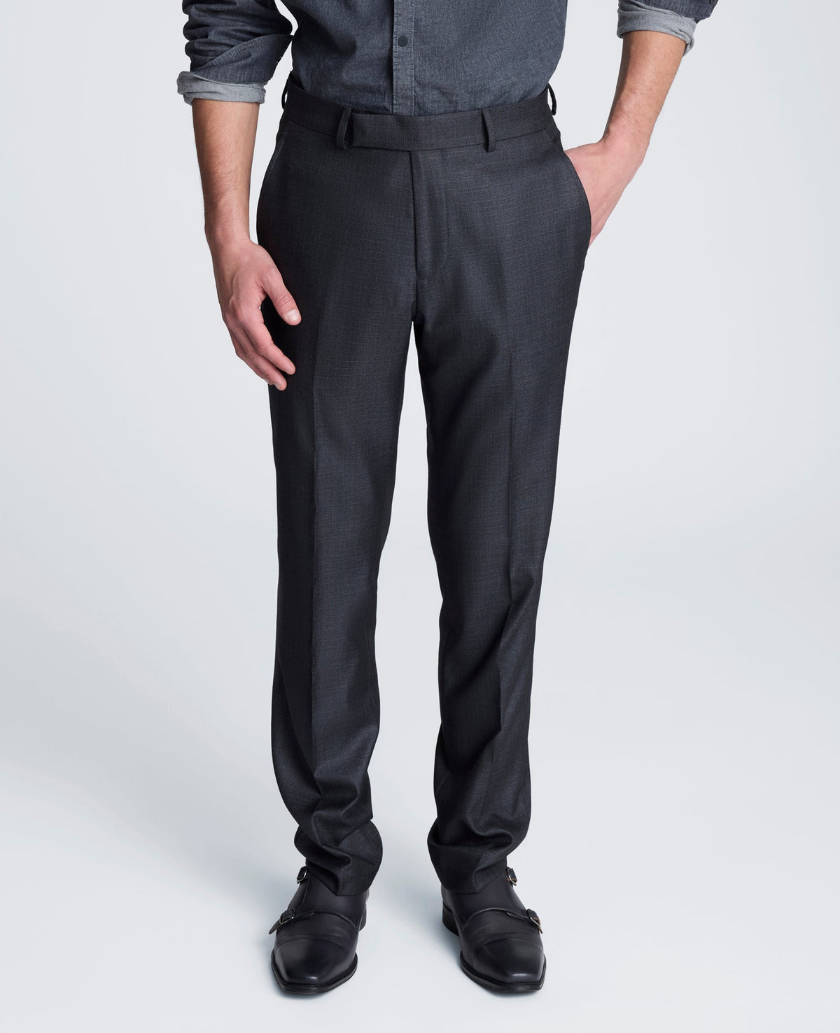 Stretch Suit Separate Pant | Kenneth Cole GUN METAL