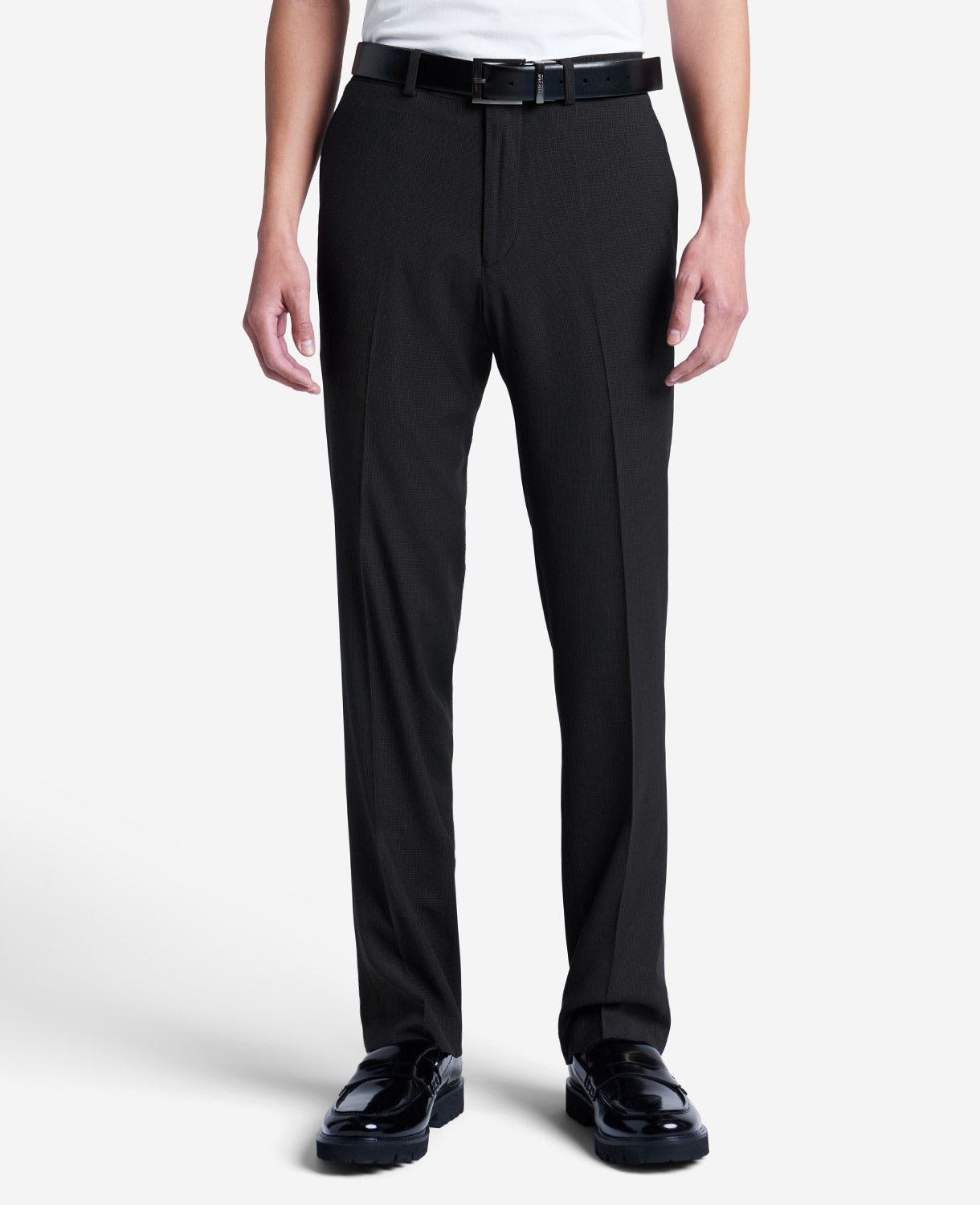 Shop Stretch Mini Grid Slim-Fit Dress Pant | Kenneth Cole | Kenneth Cole BLACK