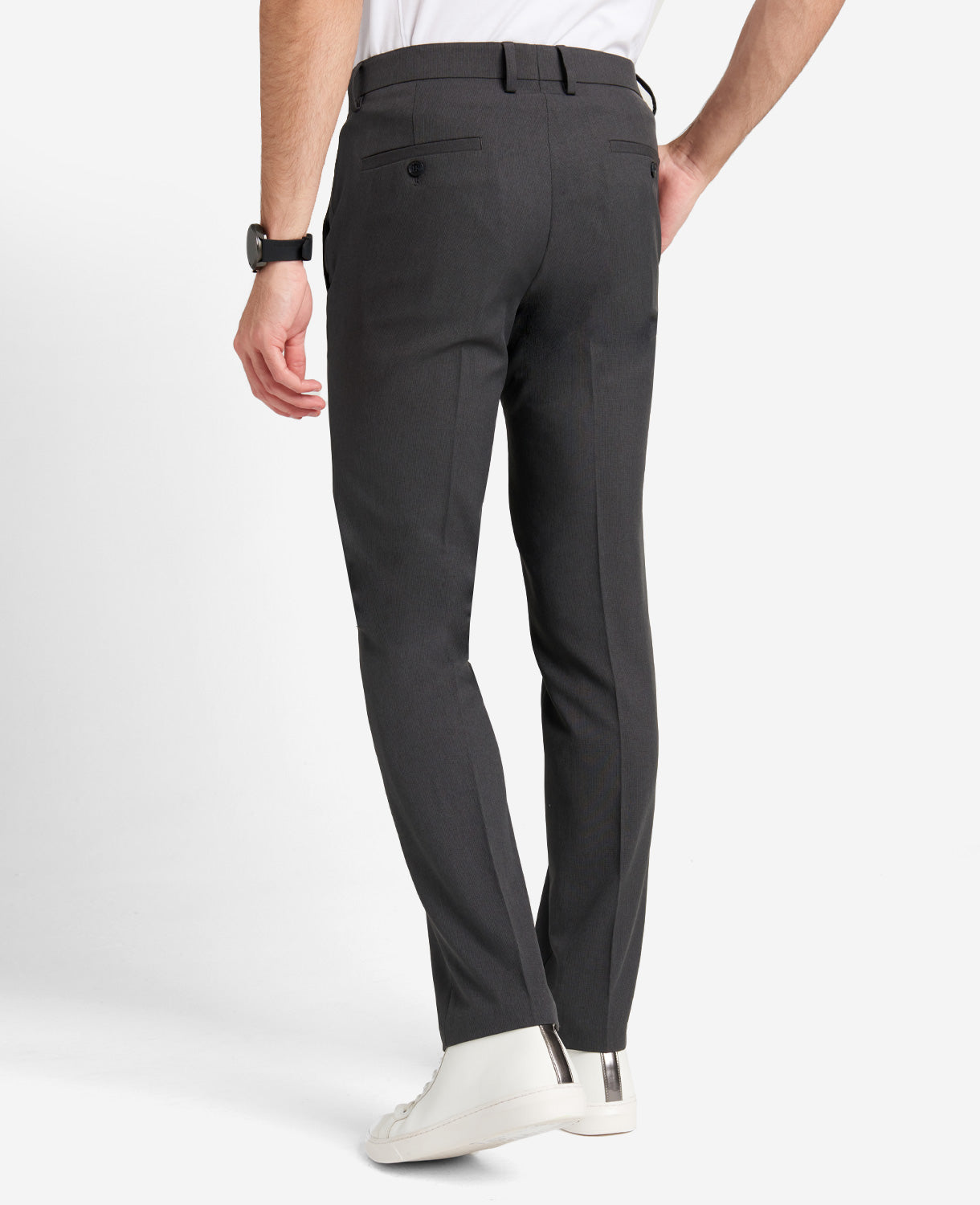 Modern-Fit Stretch Trouser – Charcoal Check | Kenneth Cole | Kenneth Cole CHARCOAL