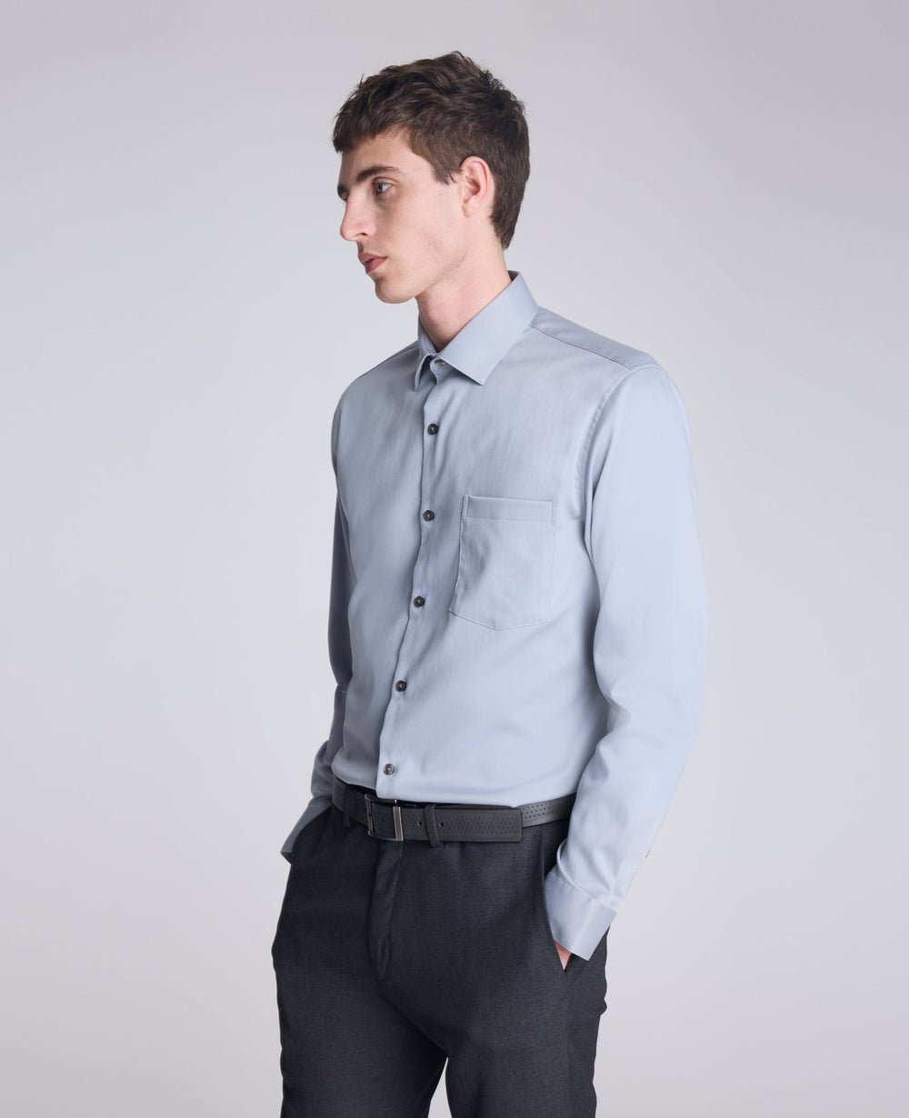 Mens REACTION Slim-Fit Button-Down Dress Shirt, Stone Grey | Kenneth Cole STONE GREY