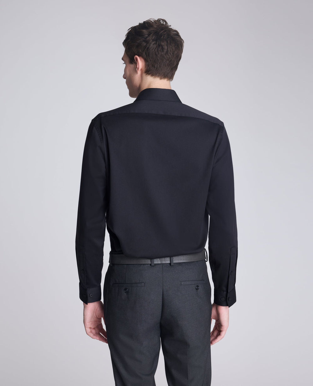 Buy Men's REACTION Slim-Fit Button-Down Dress Shirt, Black | Kenneth Cole BLACK