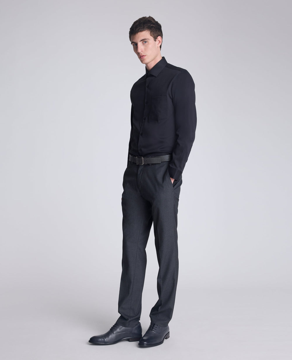 Buy Men's REACTION Slim-Fit Button-Down Dress Shirt, Black | Kenneth Cole BLACK