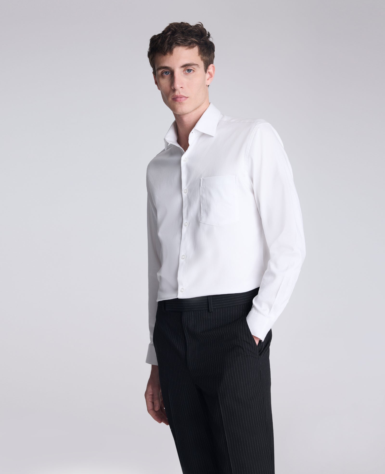 Buy Men's REACTION Slim-Fit Button-Down Dress Shirt, White | Kenneth Cole WHITE