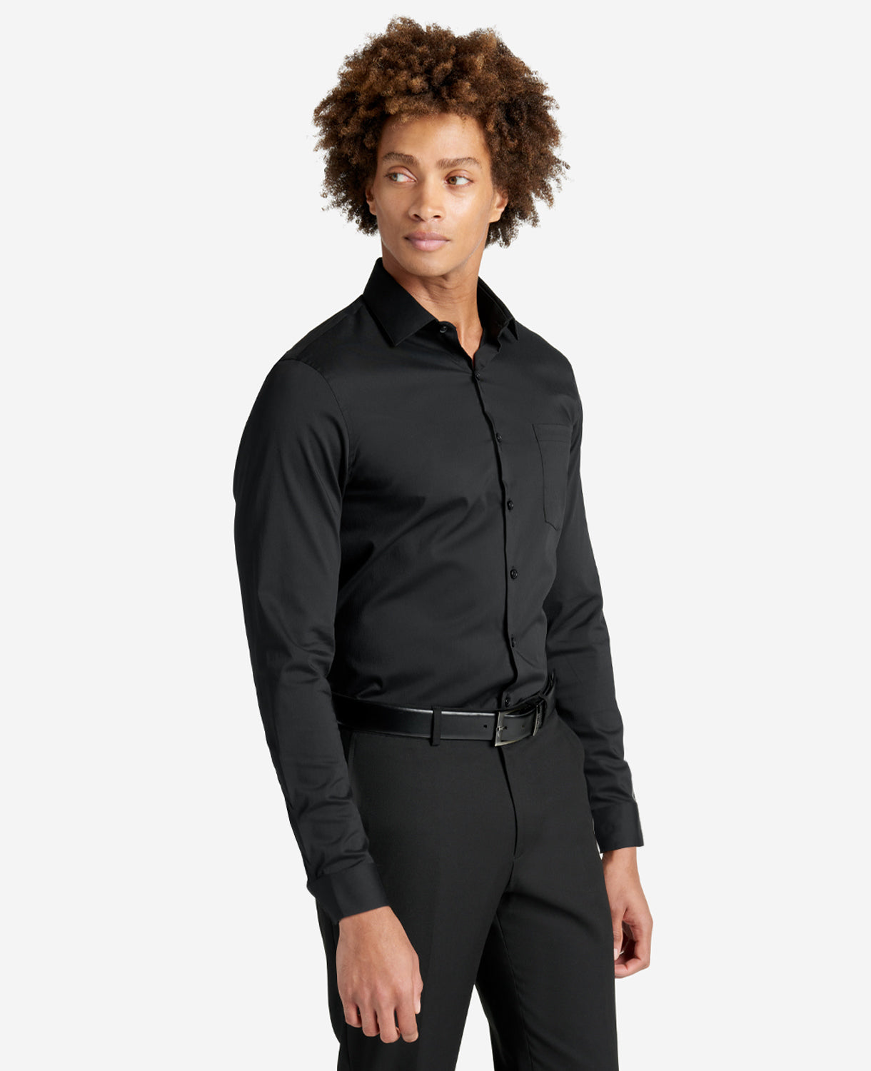 Shop Men’s Slim Fit Stretch Dress Shirt – Black | Kenneth Cole | Kenneth Cole BLACK
