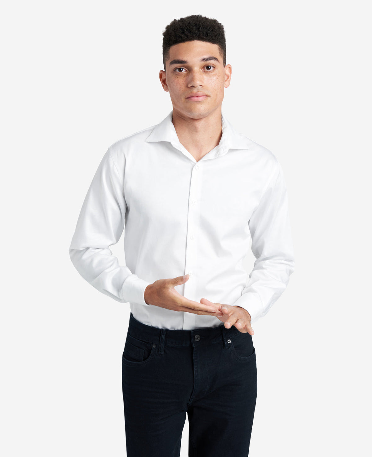 White Stretch Dress Shirt – TEKFIT Collar Mobility | KC | Kenneth Cole WHITE