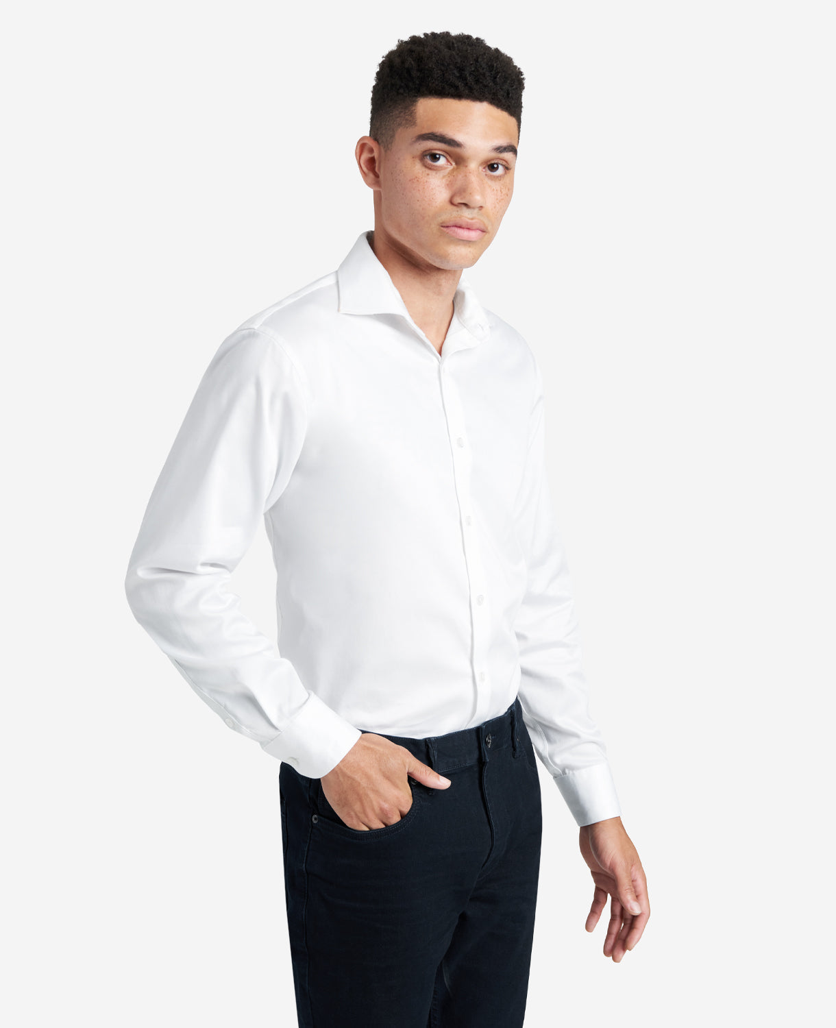White Stretch Dress Shirt – TEKFIT Collar Mobility | KC | Kenneth Cole WHITE