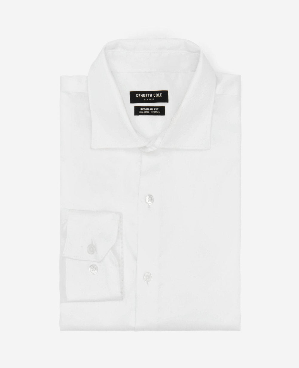 White Stretch Dress Shirt – TEKFIT Collar Mobility | KC | Kenneth Cole WHITE