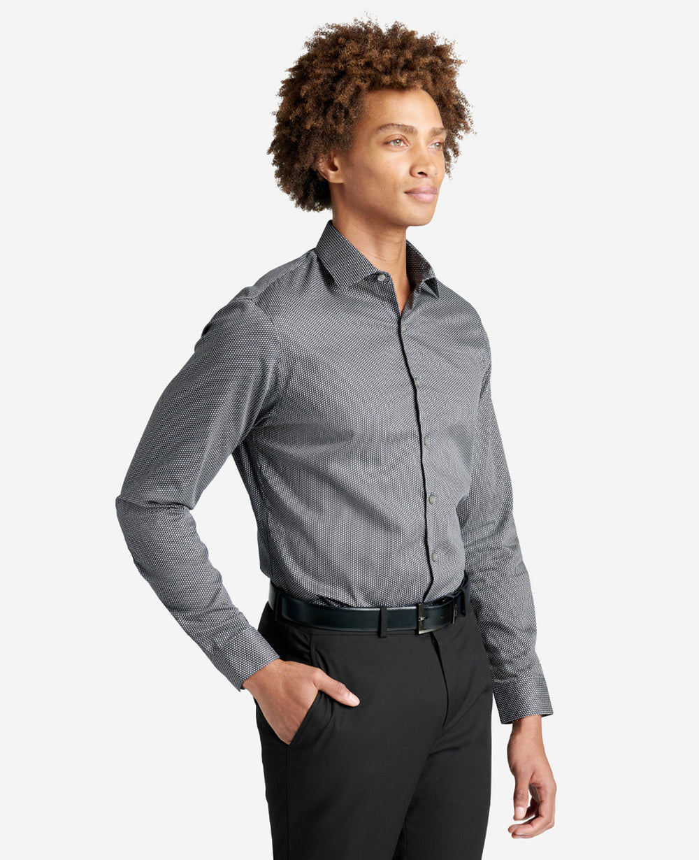 Slim-Fit Stretch Dress Shirt – Black Smoke | Kenneth Cole | Kenneth Cole BLACK SMOKE
