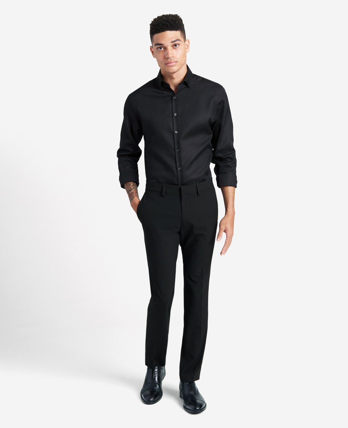 Shop Slim-Fit Stretch Dress Shirt – Black | Kenneth Cole | Kenneth Cole BLACK