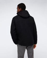 Shop Black Boucle Wool Jacket with Jersey Hood – Men’s Fit | Kenneth Cole BLACK