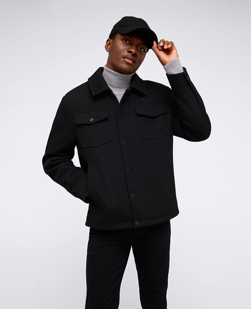 Heavyweight Twill Trucker Jacket – Black | Kenneth Cole | Kenneth Cole BLACK