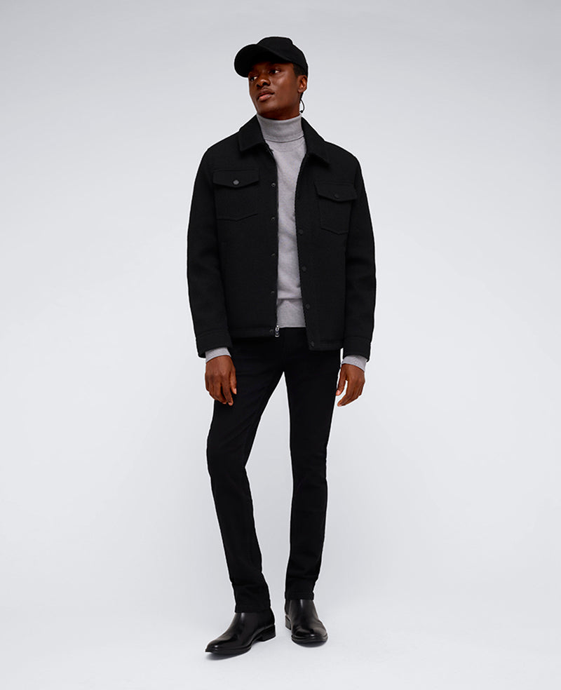 Heavyweight Twill Trucker Jacket – Black | Kenneth Cole | Kenneth Cole BLACK