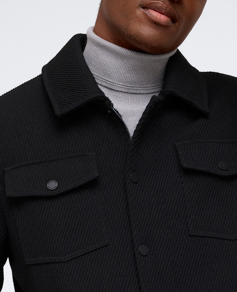 Heavyweight Twill Trucker Jacket – Black | Kenneth Cole | Kenneth Cole BLACK