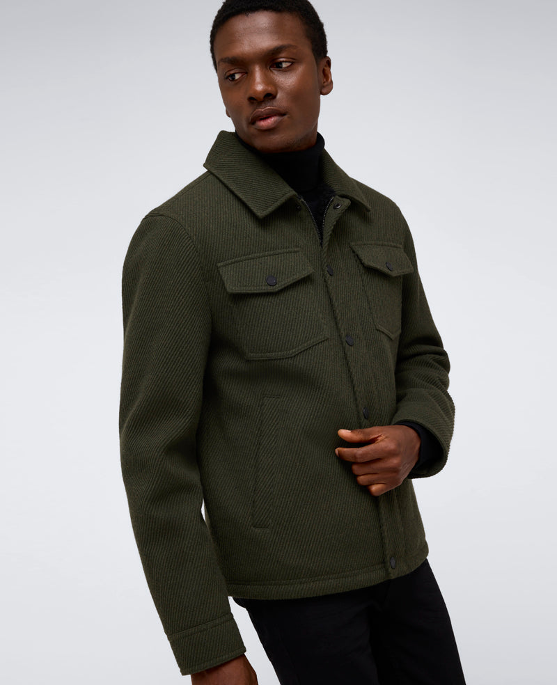 Heavyweight Twill Trucker Jacket – Olive | Kenneth Cole | Kenneth Cole OLIVE
