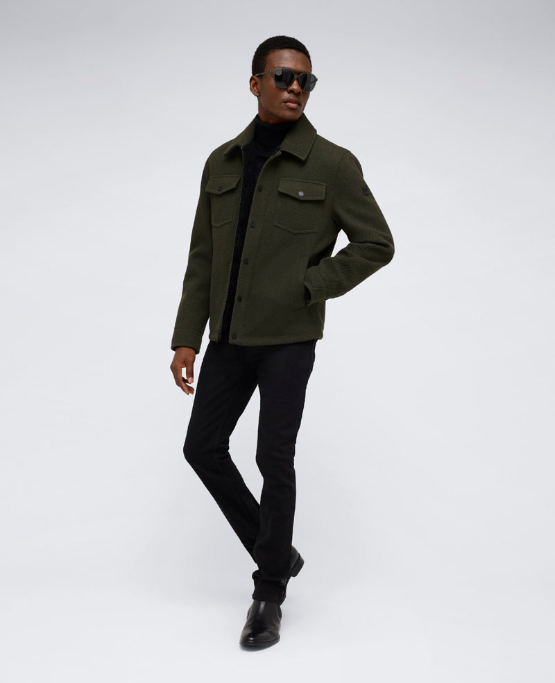 Heavyweight Twill Trucker Jacket – Olive | Kenneth Cole | Kenneth Cole OLIVE