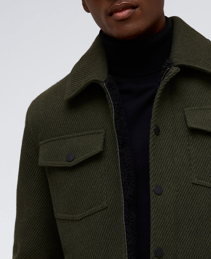 Heavyweight Twill Trucker Jacket – Olive | Kenneth Cole | Kenneth Cole OLIVE