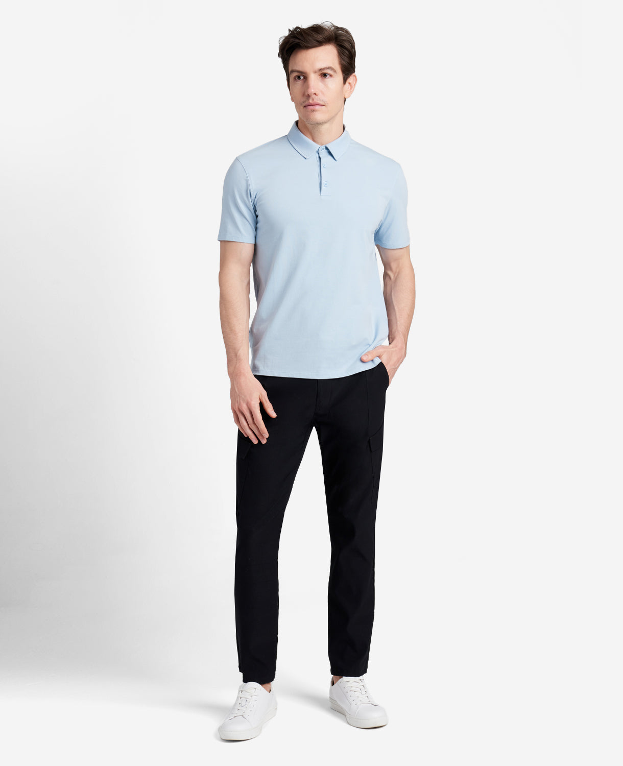 Shop Light Blue Performance Polo – Breathable & Stretch | KC | Kenneth Cole LIGHT BLUE