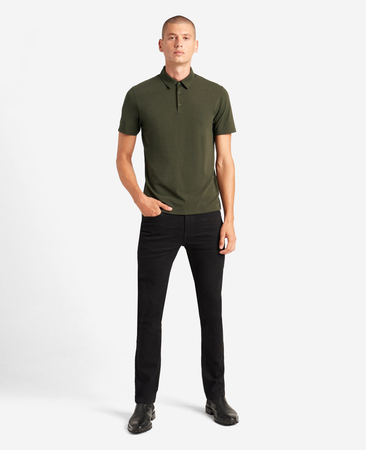 Dark Green Performance Polo – Stretch Cotton Fit | KC | Kenneth Cole DARK GREEN