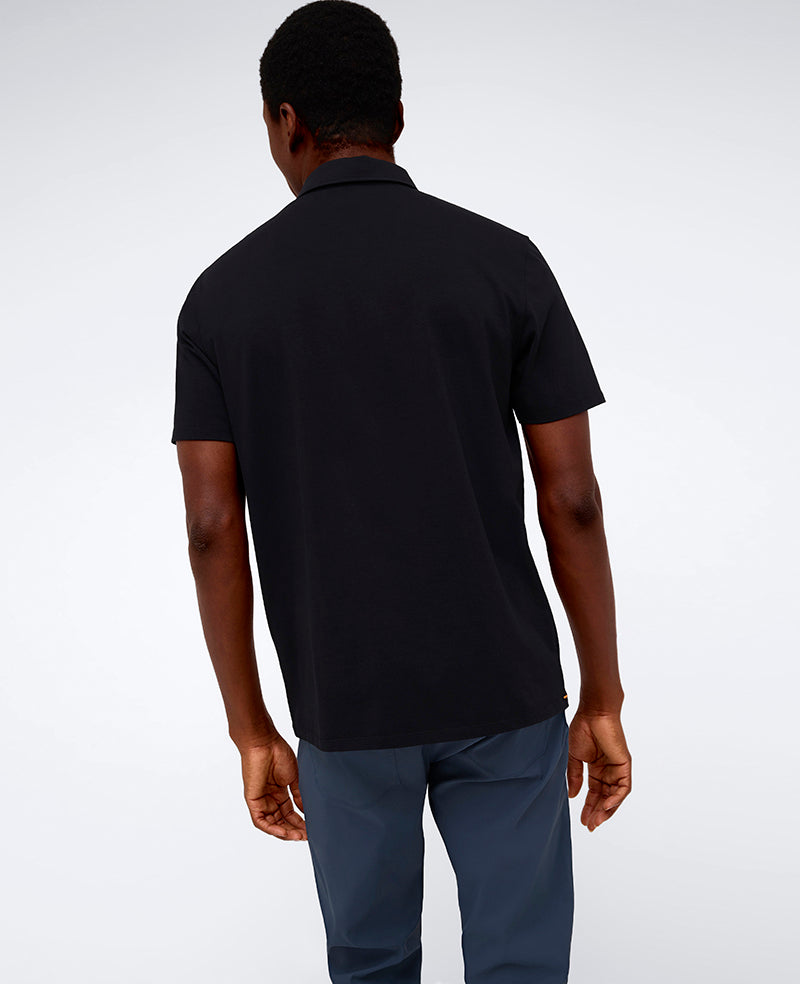 Black Performance Polo – 4-Way Stretch & Cotton Comfort | KC | Kenneth Cole BLACK