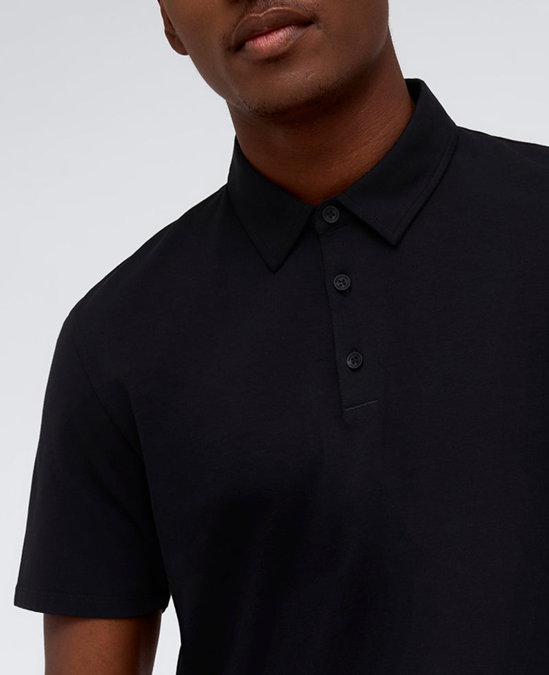 Black Performance Polo – 4-Way Stretch & Cotton Comfort | KC | Kenneth Cole BLACK