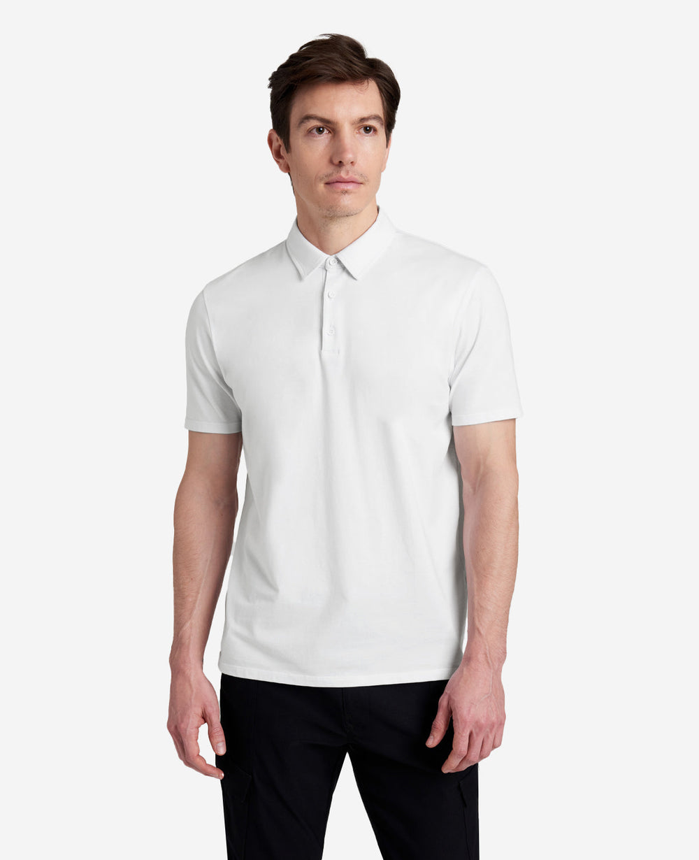 Shop White Performance Polo – Clean Fit, Stretch Comfort | KC | Kenneth Cole WHITE