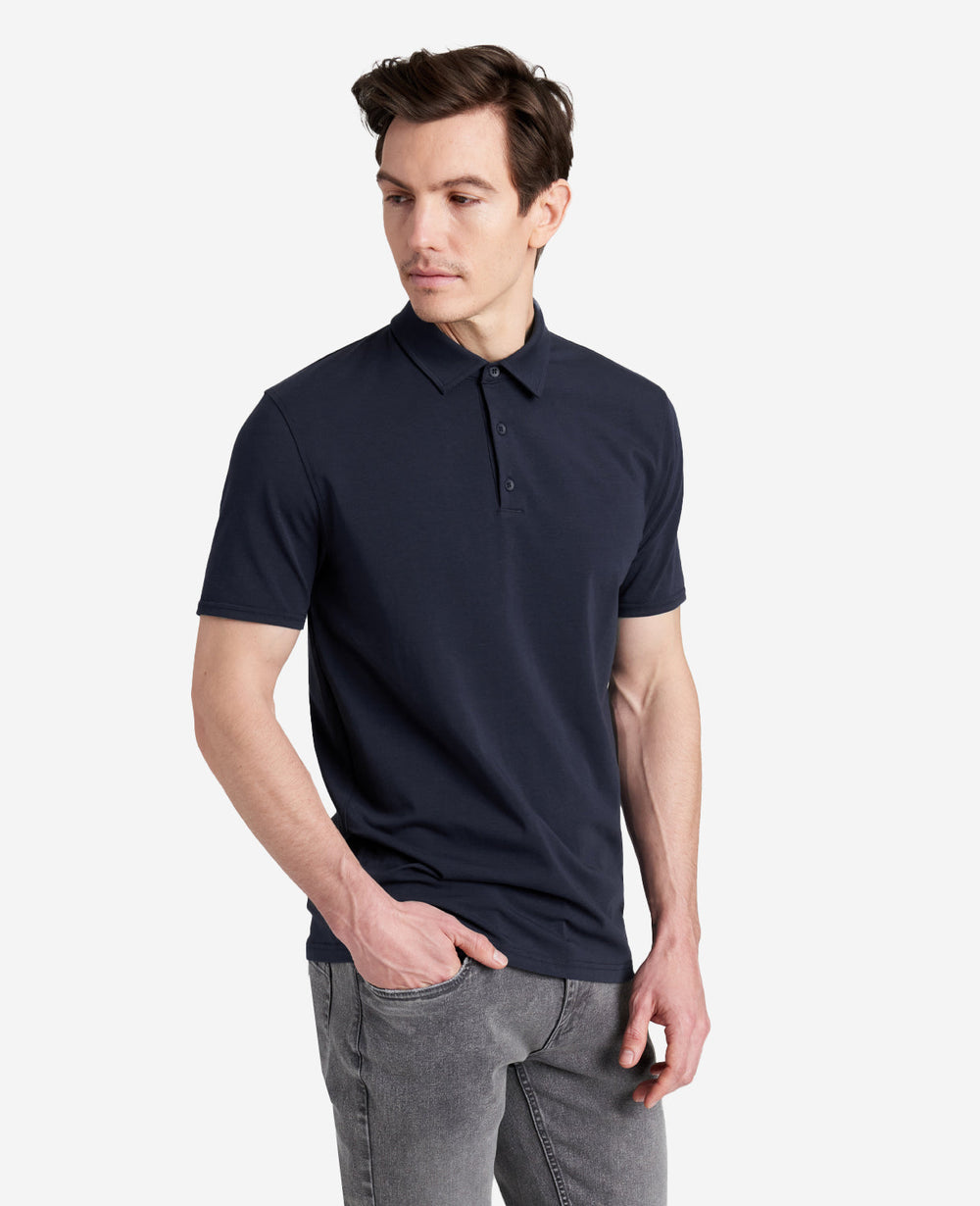 Shop Navy Performance Polo – Stretch Cotton Comfort | KC | Kenneth Cole NAVY