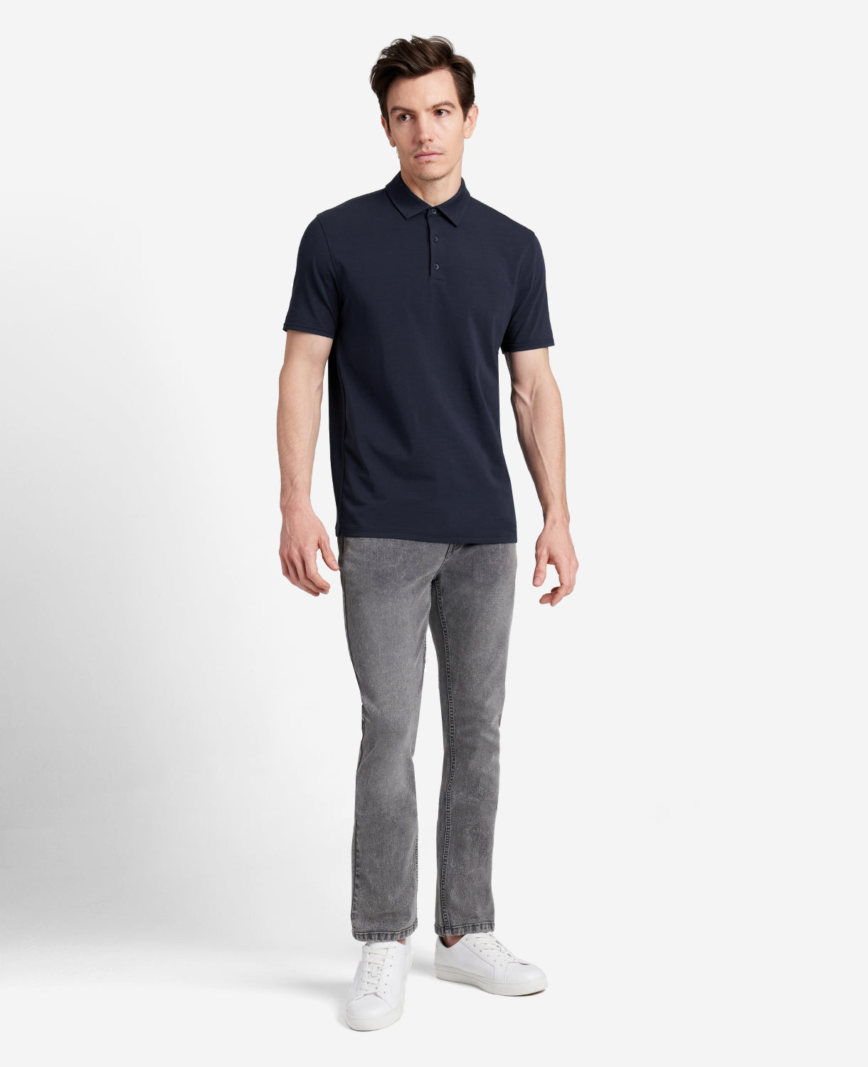 Shop Navy Performance Polo – Stretch Cotton Comfort | KC | Kenneth Cole NAVY