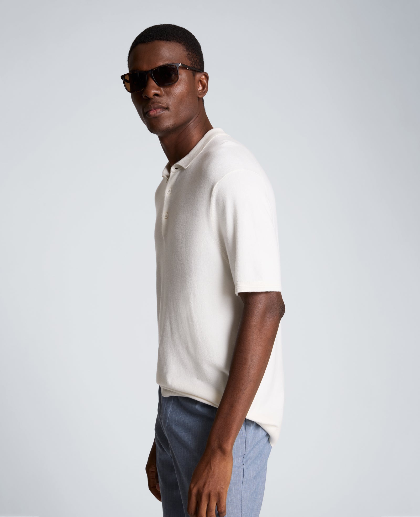 Short Sleeve Polo Sweater | Kenneth Cole WHITE