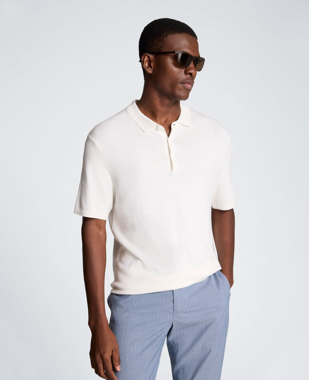 Short Sleeve Polo Sweater | Kenneth Cole WHITE