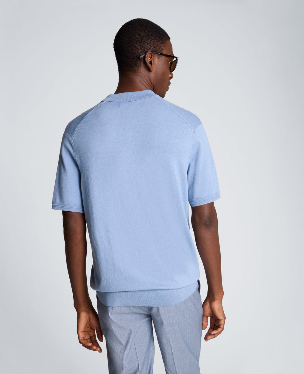 Short Sleeve Polo Sweater | Kenneth Cole LIGHT DENIM