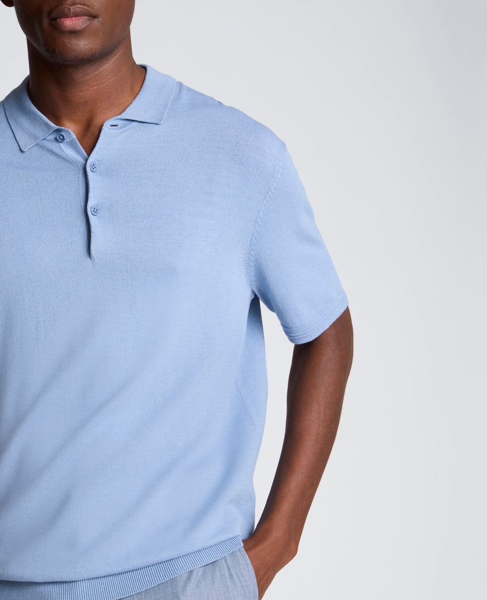 Short Sleeve Polo Sweater | Kenneth Cole LIGHT DENIM