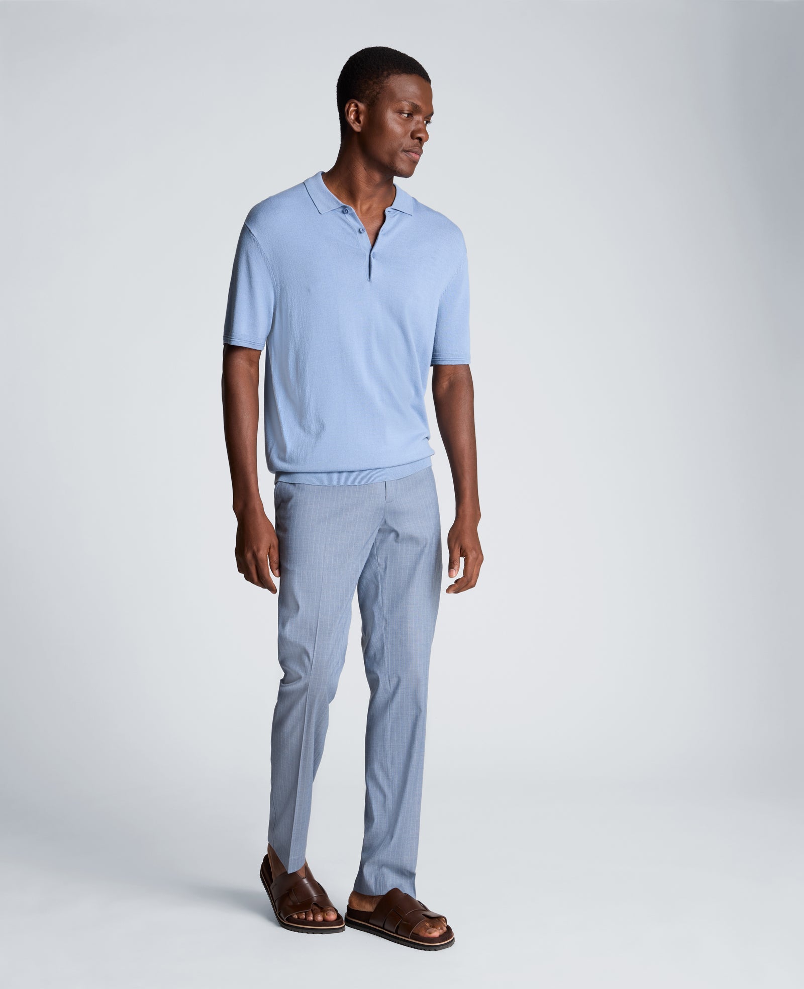 Short Sleeve Polo Sweater | Kenneth Cole LIGHT DENIM