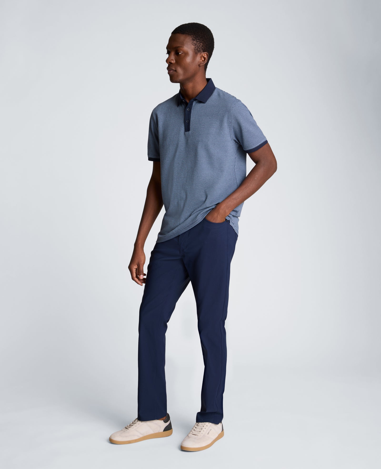 Contrast Placket Button Polo | Kenneth Cole BLUE/NAVY