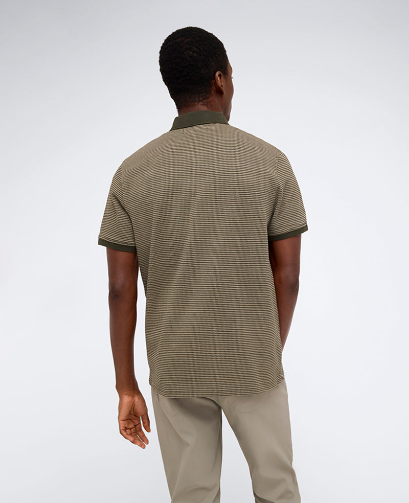 Green Polo Shirt with Contrast Collar & Placket | KC | Kenneth Cole GREEN