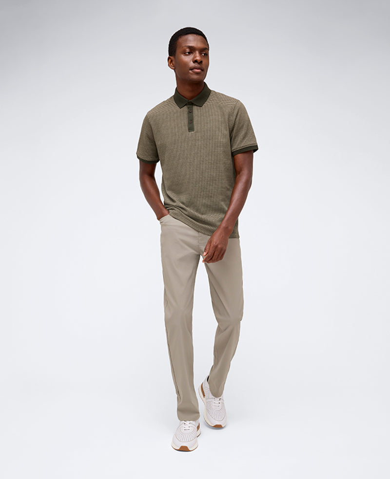 Green Polo Shirt with Contrast Collar & Placket | KC | Kenneth Cole GREEN