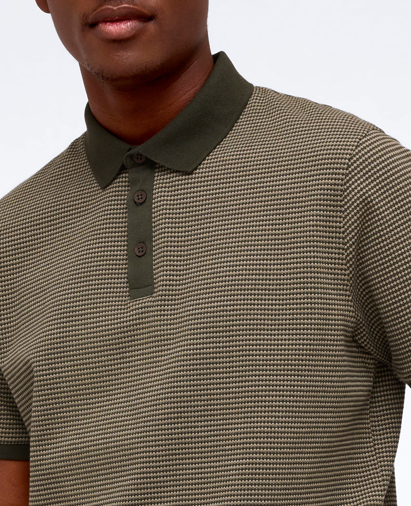 Green Polo Shirt with Contrast Collar & Placket | KC | Kenneth Cole GREEN