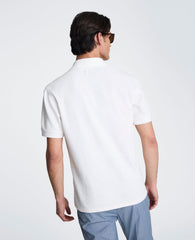 Short Sleeve Johnny Collar Polo with Ribbing | Kenneth Cole WHITE
