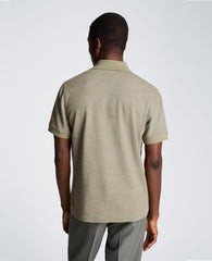 Short Sleeve Johnny Collar Polo with Ribbing | Kenneth Cole SAGE
